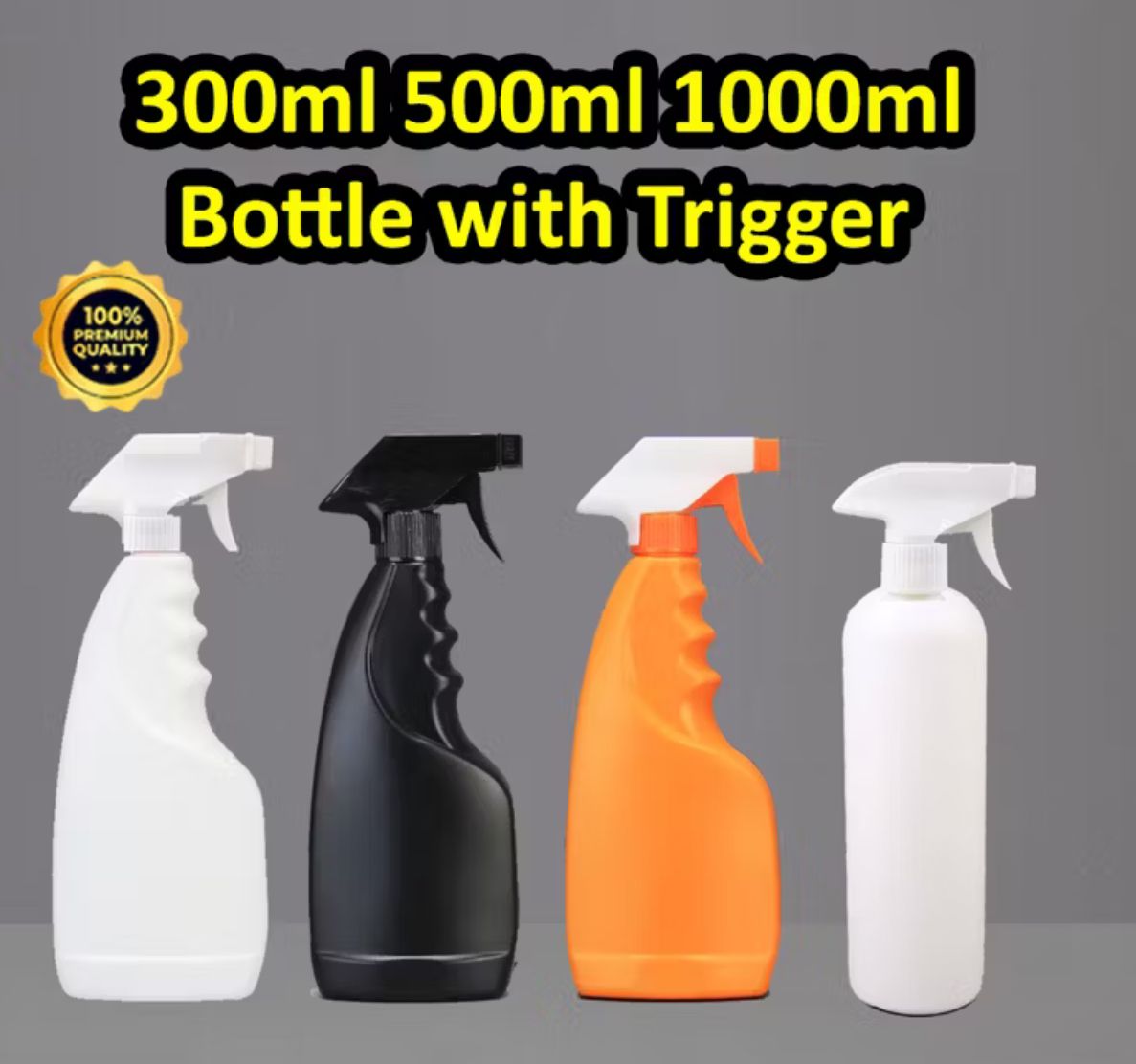 Plastic Bottle with Trigger Sprayer Head Plastik Botol Pencetus Sembur Kepala Spray Water Spray White Bottle