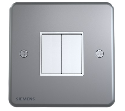 SIEMENS 5TA6021-4PC71 10AX 2GANG 1WAY SWITCH (METALCLAD)