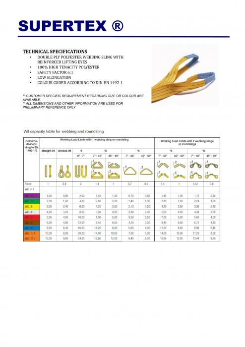 SUPERTEX *SUPERTEX WEBBING SLING 3 TON X 4 METER