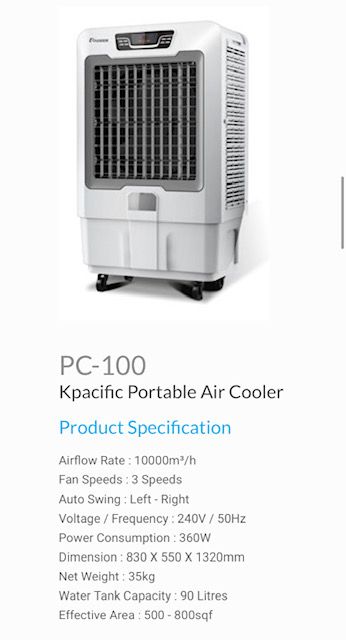Kpacific Portable Air Cooler PC-100