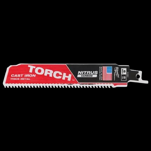 MILWAUKEE 6" 8 TPI TORCH™ w/ Nitrus Carbide SAWZALL™ Blade For Cast Iron Thick Metal (1pc)