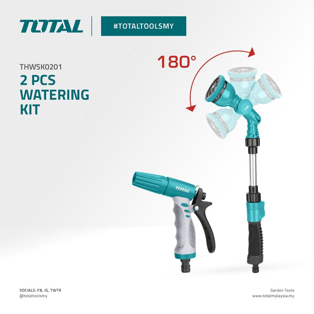 TOTAL THWSK0201 2 PCS WATERING KIT (MATERIAL ACRYLONITRILE BUTADIENE STYRENE (ABS) WITH THERMOPLASTIC RUBBER (TPR) INSULATION)