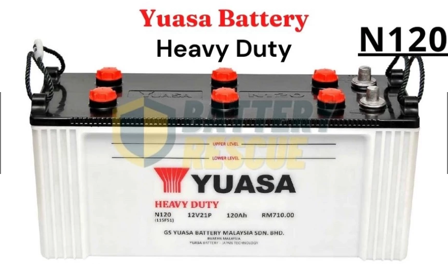 YUASA BATTERY / CAR BATTERY / N120 / 115F51 / 12V 120 AH 21 Plates / BATERI LORI / BATERI KERETA