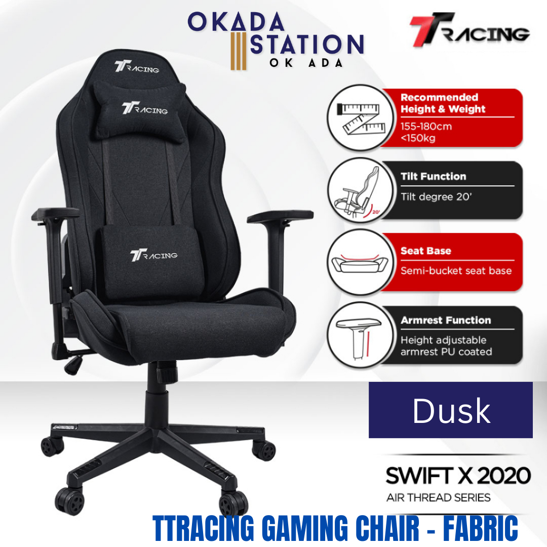 TTRACING SWIFT X 2020 AIR THREAD FABRIC ERGONOMIC GAMING CHAIR - ALL COLOR / SWIFT X 2020 AIR THREAD SERIES / SWIFT X2020 / TTRACING GAMING CHAIR / ERGONOMIC GAMING CHAIR / COMPUTER CHAIR FOR PC GAMING / GAMING CHAIR / KERUSI PERMAINAN / FABRIC / CHA