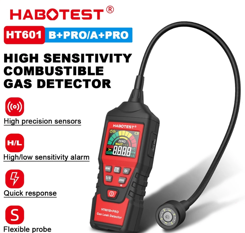 HABOTEST HT601A+/B+ PRO GAS LEAK DETECTOR COMBUSTIBLE FLAMMABLE 0-1000PPM