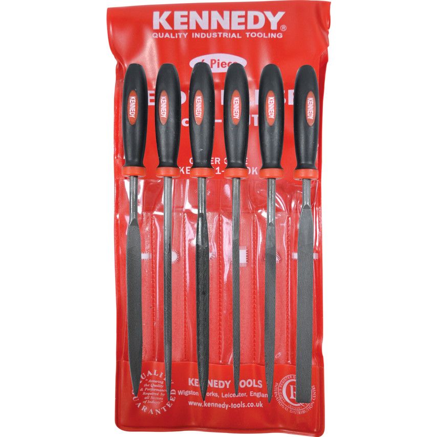 Kennedy 160mm (6.1/2") 6 Piece Second Cut Assorted Needle File Set (KEN0316980K)