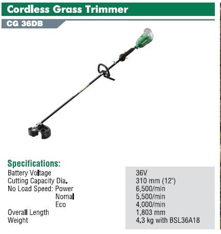 HIKOKI CG36DN CORDLESS GRASS TRIMMER