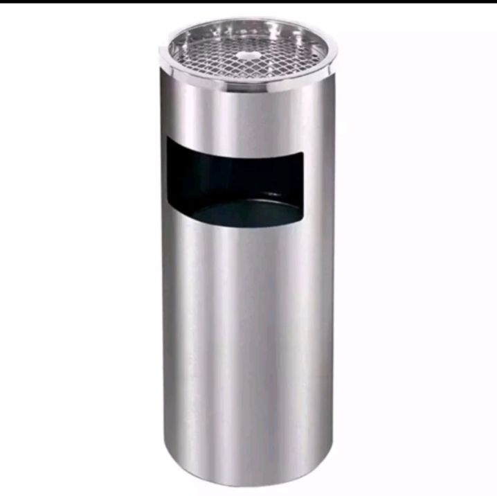 ROUND STAINLESS STEEL DUSTBIN WITH ASHRAY
