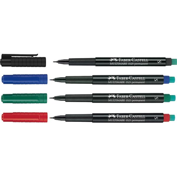 Faber-Castell Multimark 1523 Black Multi Surface OHP Erasable Permanent Marker