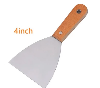 4 Inch Stainless Steel Scraper Wood Handle
