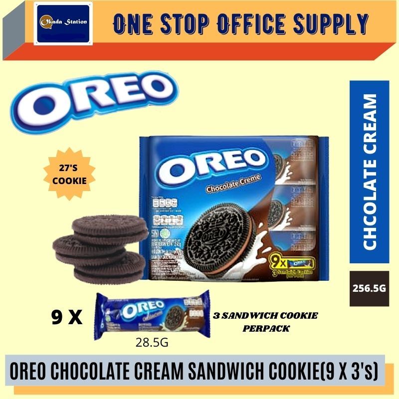 OREO CHOCOLATE CREAM SANDWICH COOKIE(28.5G X 9) - 256.5G /Orea /Chocolate Cream /Orea Cookie /Orea Chocolate Cream Sandwich Cookie