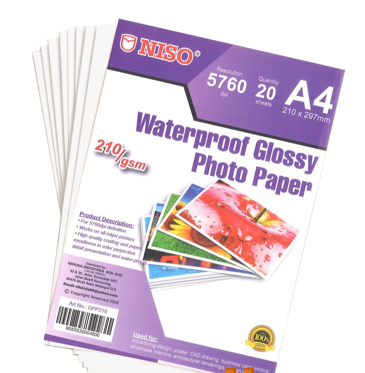 NISO GPP210 GLOSSY PHOTO PAPER 210GSM 20'S
