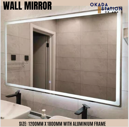 OK WALL MIRROR 1200MM X 1800MM / CERMIN DINDING / WITH ALUMINIUM FRAME / WALL MIRROR