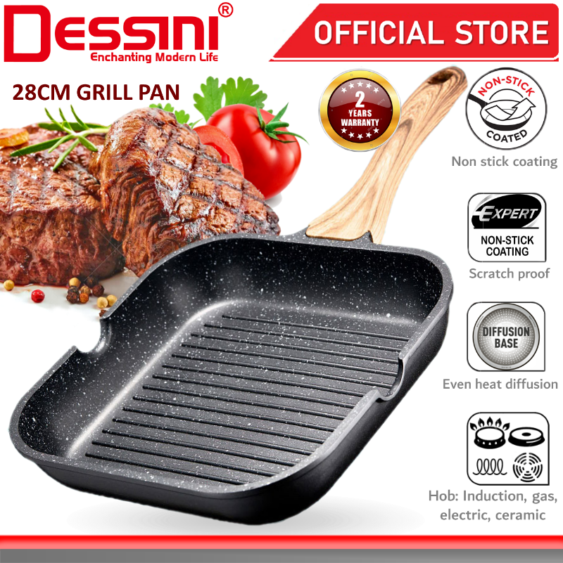 DESSINI ITALY *DESSINI ITALY 28CM Marble Stone Grill Steak Frying Pan