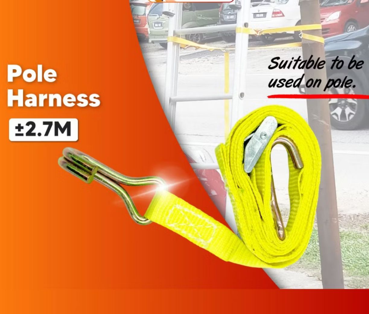 Lanyard Harness Pole Abah Abah Harness Accessory Ladder TM Harness untuk Tiang Tali Keselamatan Tangga