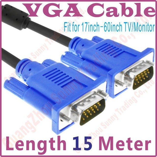 QP VGA Cable Male to Male 15 Pin 15m
