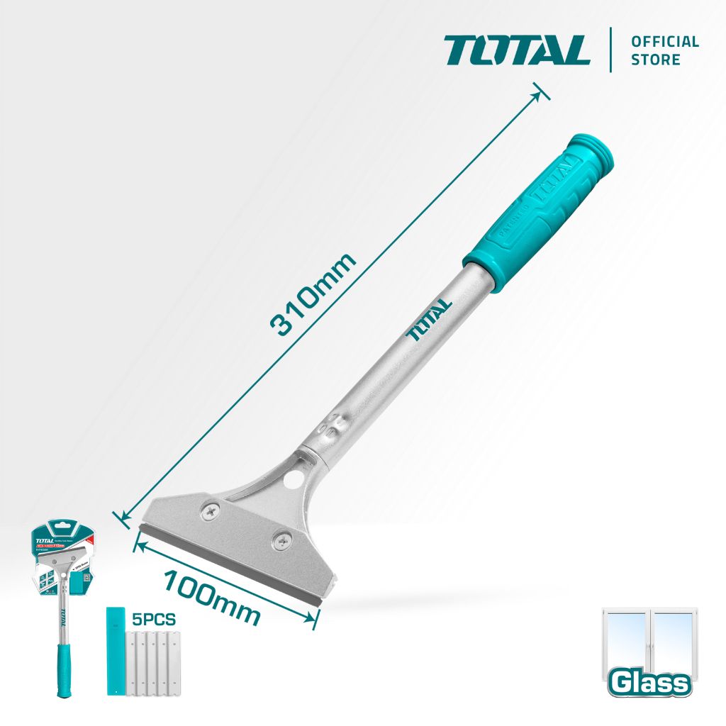 TOTAL METAL SCRAPER ALUMINIUM ALLOY HANDLE FOR SCRAPING EXCESS PAINT FROM WINDOWS (310MM) THT183201