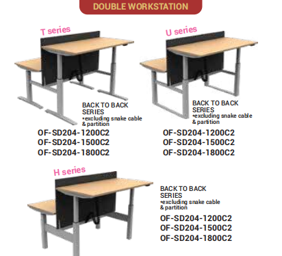 OFIS HEIGHT ADJUSTABLE DESK SERIES _DOUBLE WORKSTATION/ELECTRIC