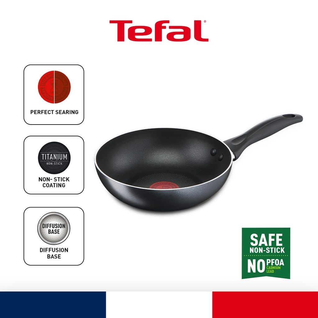 Tefal Cook & Clean Frypan 26cm (Non-stick Cookware, Titanium Non-stick coating, Thermo-signal, Diffusion base)