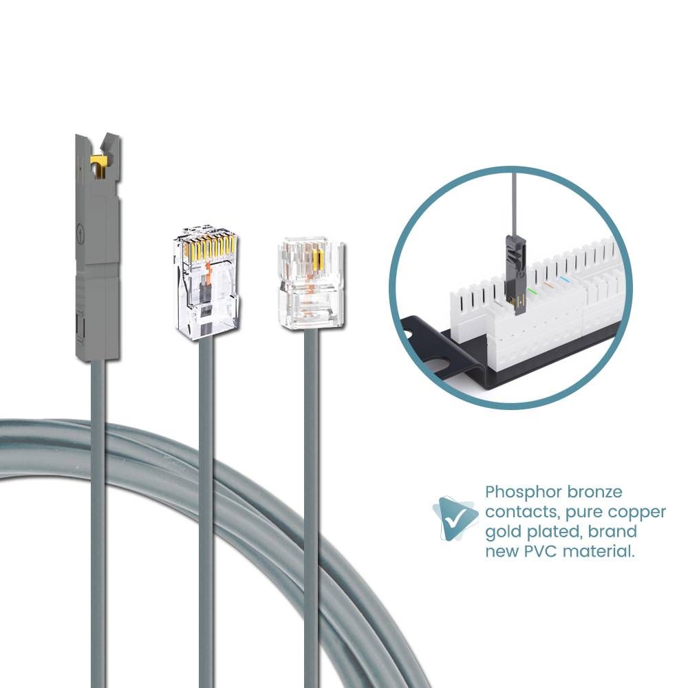 RJ11/RJ45 PLUG TO 110 DUCK PATCH CORD TELEPHONE VOICE SIGNAL FRAME TEST WIRE 1.5 METER