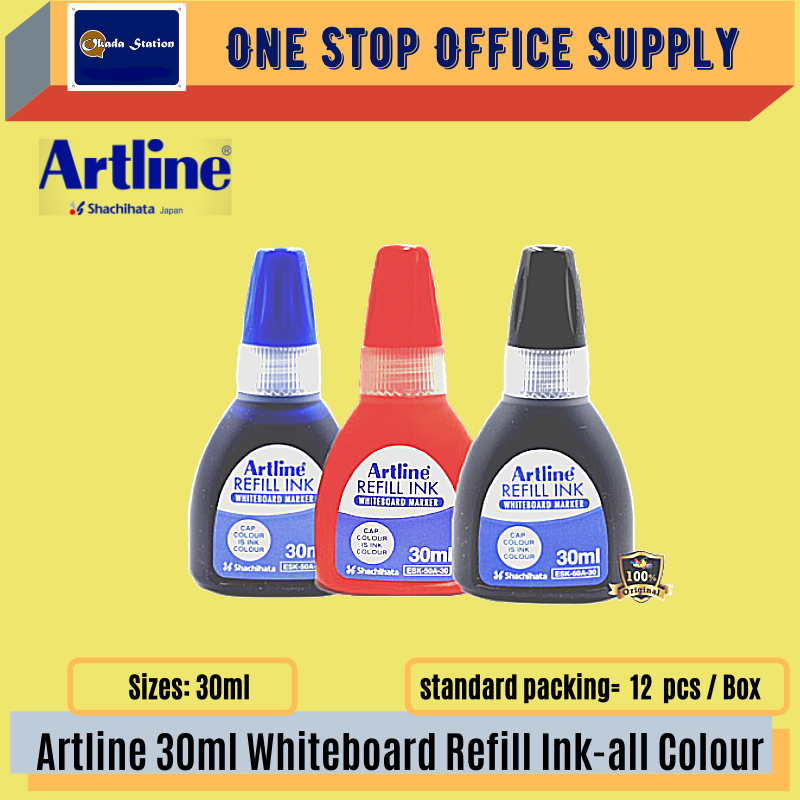 ARTLINE / REFILL INK / WHITEBOARD INK REFILL / MARKER PEN INK / 30CC / ARTLINE REFILL INK / WHITE BOARD REFILL INK / ALL COLOUR