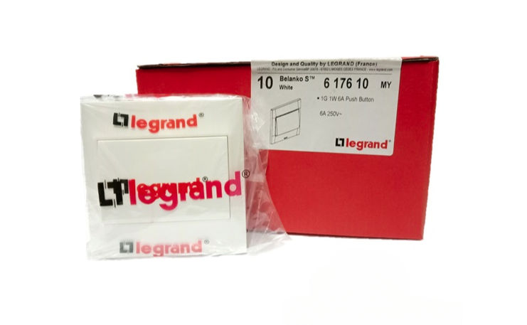 LEGRAND BELANKO S 617610 6A 250V 1GANG PUSH BUTTON SWITCH (WHITE)