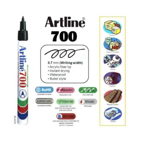QP Artline Permanent Marker 700 - Black