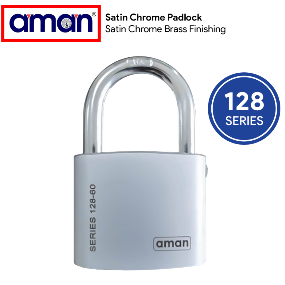 AMAN 128 SERIES SATIN CHROME PADLOCK