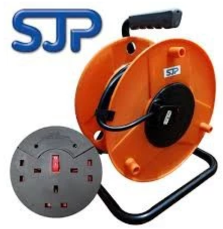 SJP Cable Extension Reel with 3 Multi Pin Switched Socket Outlet(50M)