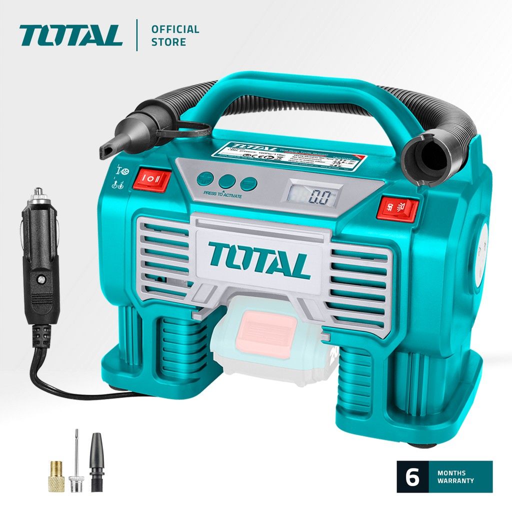 TOTAL TACLI2002 LI-ION AUTO AIR COMPRESSOR (COMPRESSOR WITH 3 PCS LED LIGHTS.)