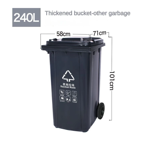 OEM Black Plastic Dustbin 240L