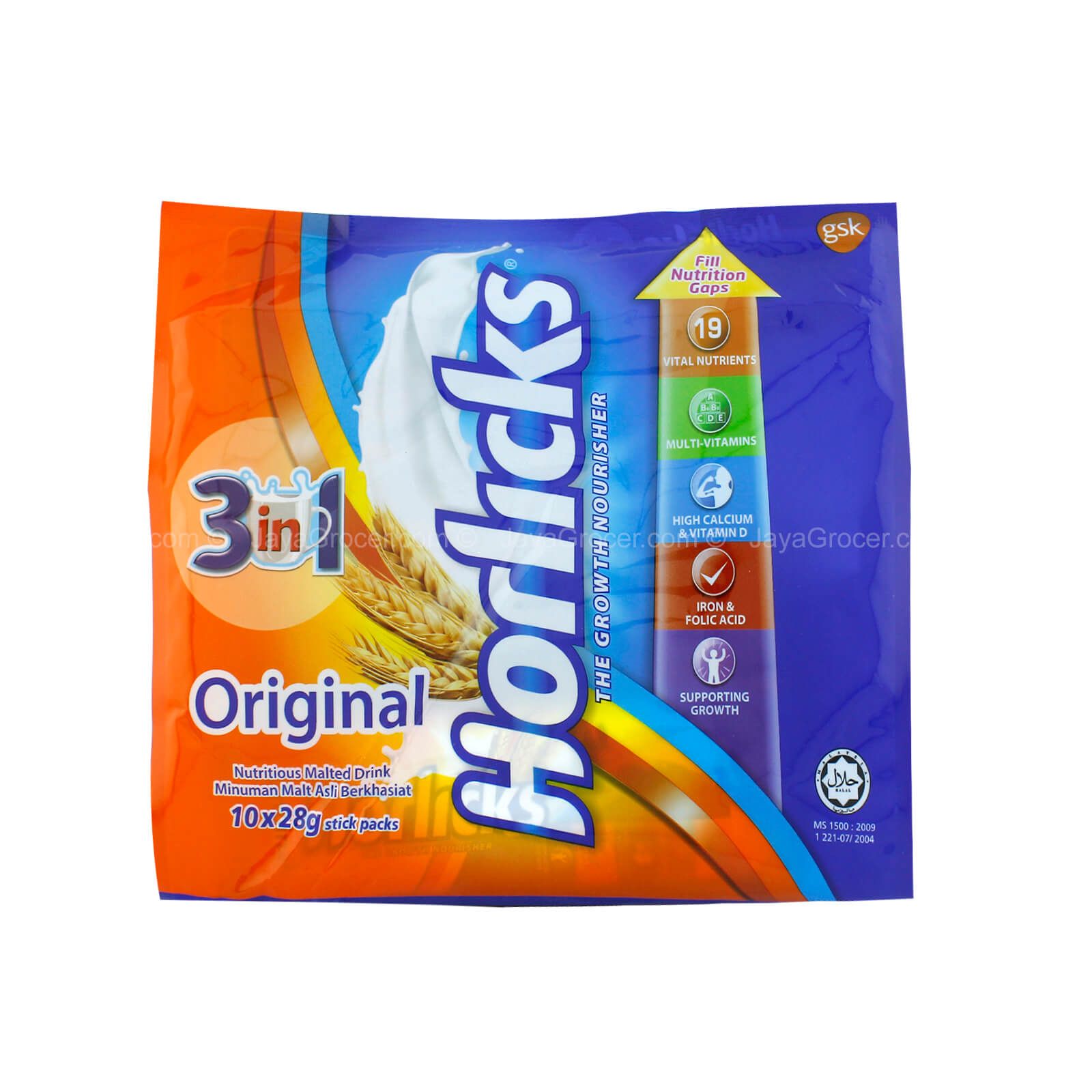 Horlicks Malted Drink 3in1 Cereal pack 10 x 28g