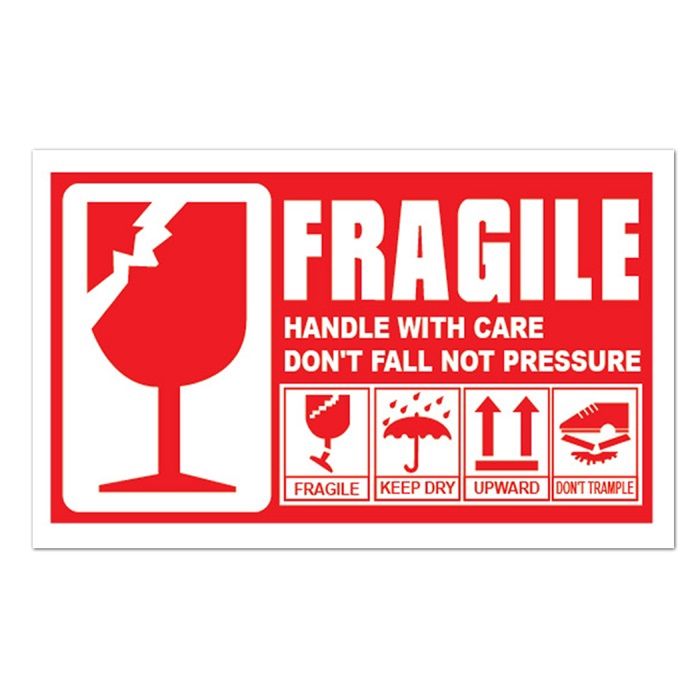 100pcs | 15cm x 9cm Fragile Sticker Mudah Pecah Sticker Fragile Label Warning Label Postage Shipping Courier