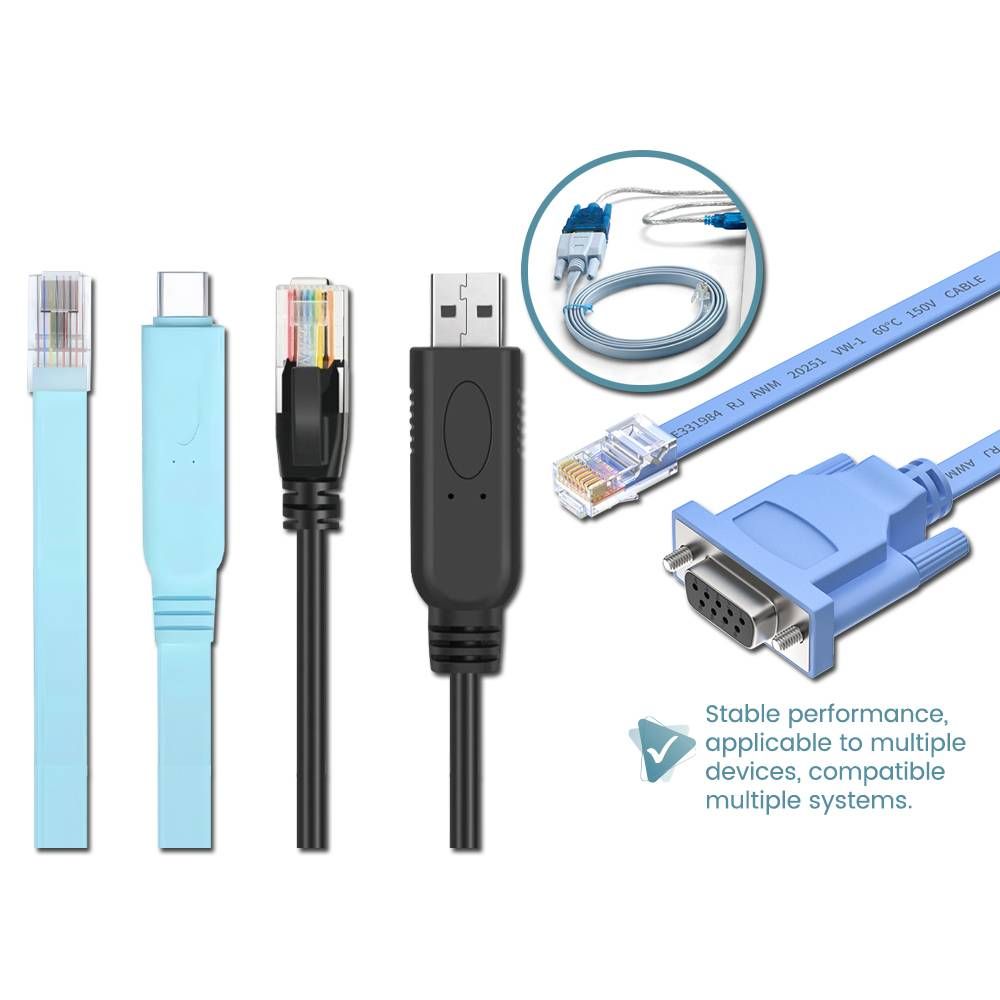STPlus RJ45 TO USB/TYPE-C/RS232 CONSOLE CABLE FOR CISCO TP-LINK HUAWEI D-LINK ROUTERS