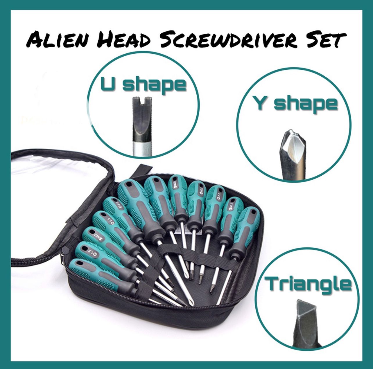 Alien 12 PCS Alien Special Shape Magnetic Screwdriver / U shape / Y shape / Triangle head