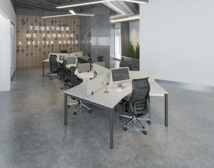VS OFFICE FURNITURE WORKSTATION WITH PARTITION OFFICE TABLE B16-SL-8Y (8 SEATER) / B16-SL-6Y (6 SEATER)