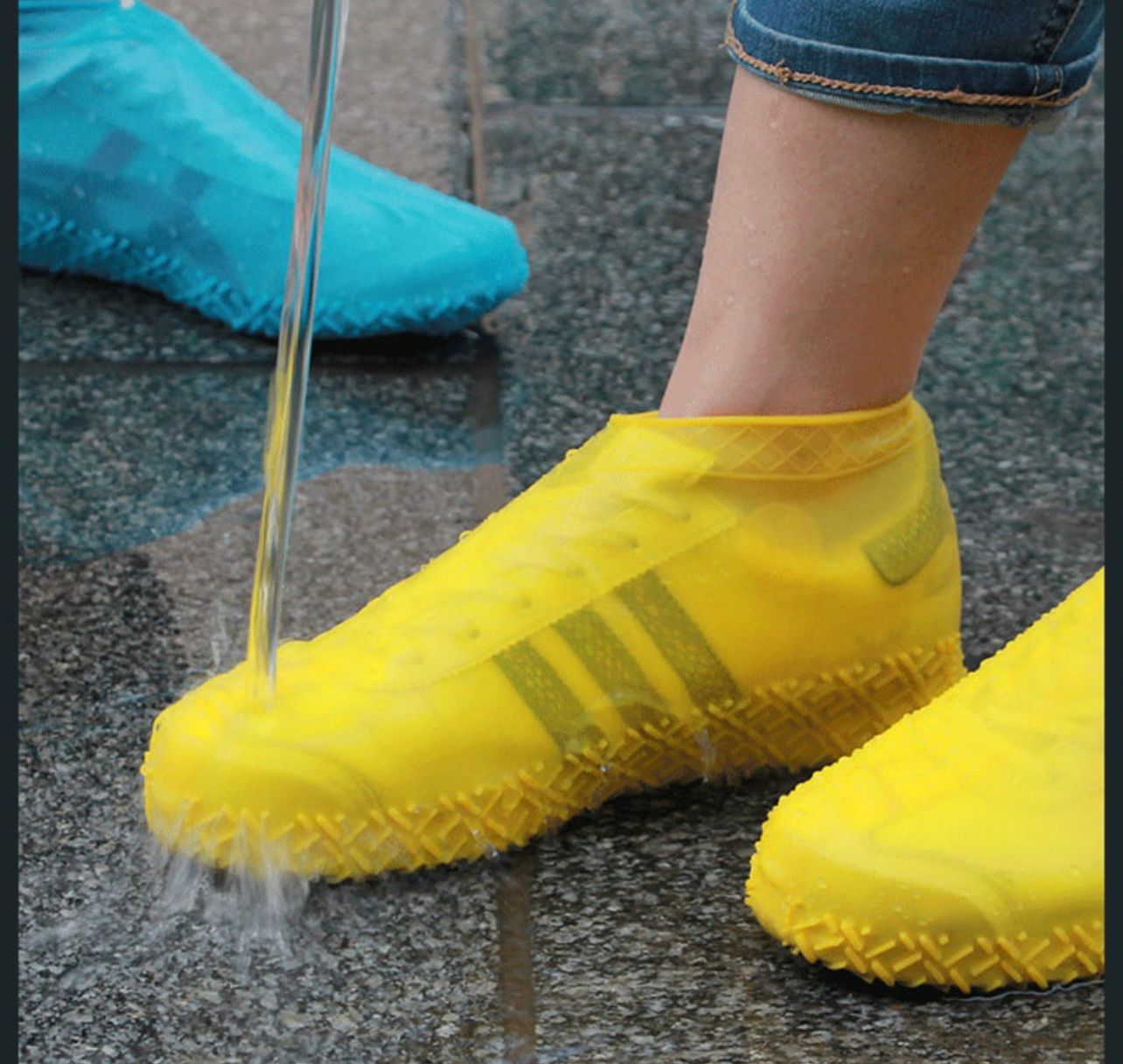 NA Waterproof Shoes Cover Soft Silicone Wear resistant Rain Slip resistant Non Slip Reusable Elastic Rain Boot Protector