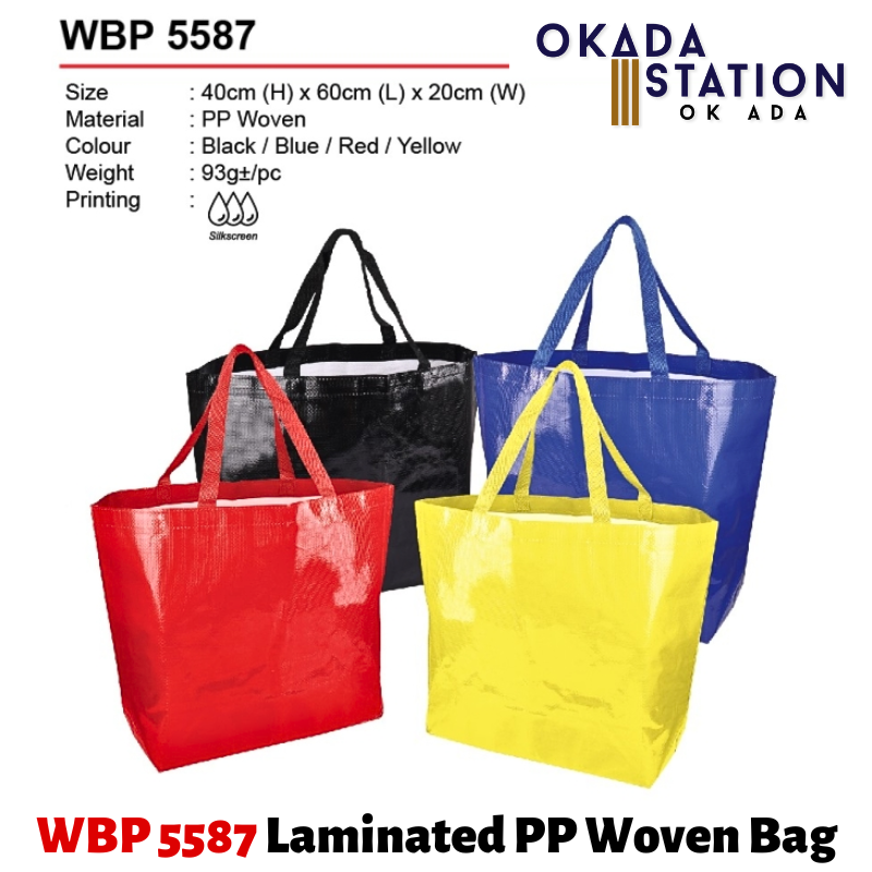 OKADA GIFT & SOUVENIRS : WBP 5587 LAMINITED PP WOVEN BAG WITH FULL COLOR PRINTING / POLYPROPYLENE WOVEN BAG / PP WOVEN BAG / WOVEN BAG / BAG / WBP 5587