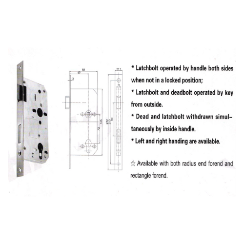 Metech Anti Panic-Mortise Lock (L2)