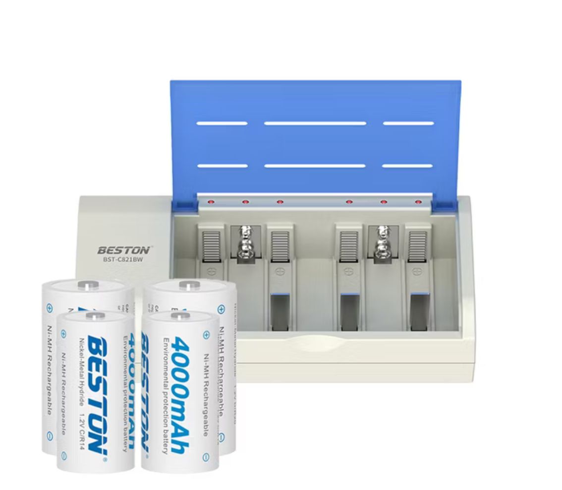 Beston 4 slot C821BW Battery Charger for AA/AAA/D/C/9V Ni-mh/Ni-cd rechargeable battery