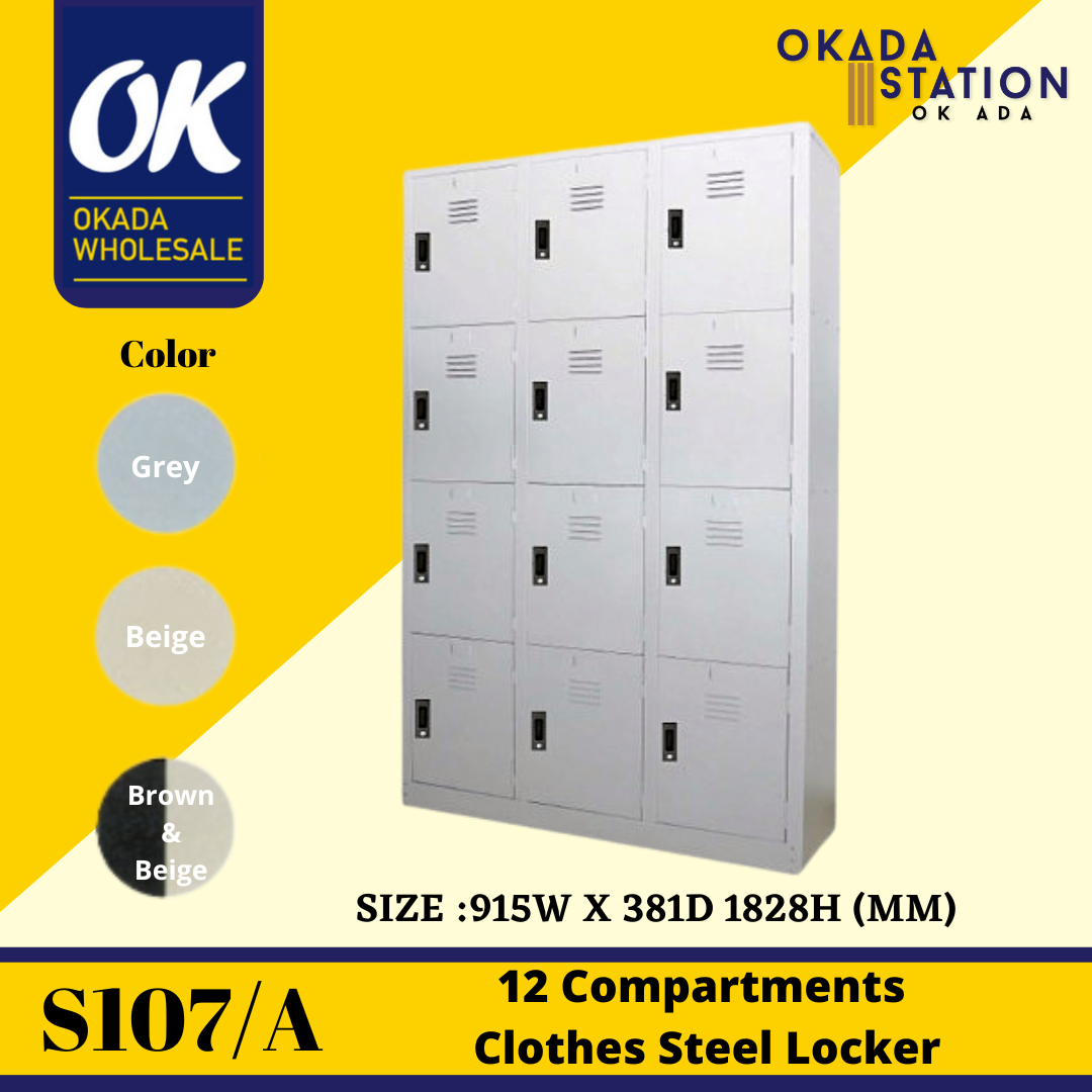 12 Compartments Steel Locker S107/A 12 Compartments Steel Locker / Compartment Locker / Metal Locker / Compartment Cabinet / Metal Cabinet / Cabinet / Steel Locker / 12 Door Cabinet / Locker / Drawer Cabinet