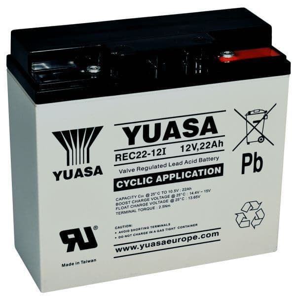 YUASA *Yuasa 12V REC22-12I Sealed Lead Acid Battery - 22Ah