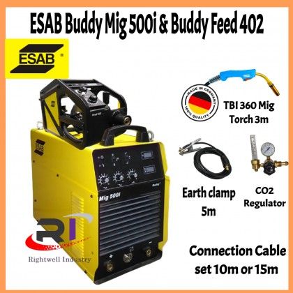 RIGHTWELL ESAB HEAVY DUTY WELDING MACHINE BUDDY MIG 500I & FEED 402 (SWEDEN)
