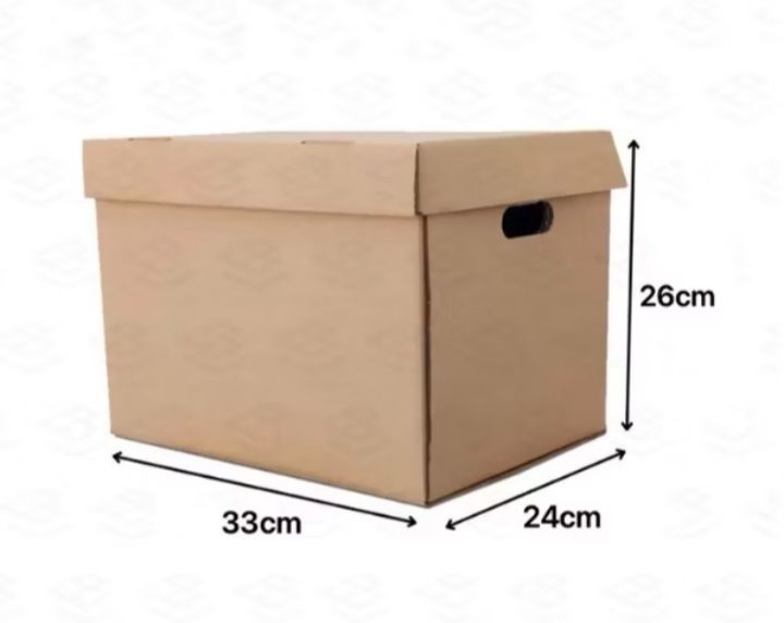 A4 SAIZ DOCUMENT CARTON STORAGE BOX KRAFT SIZE: 33CM( L) X 24CM (W) x 26 CM(H)