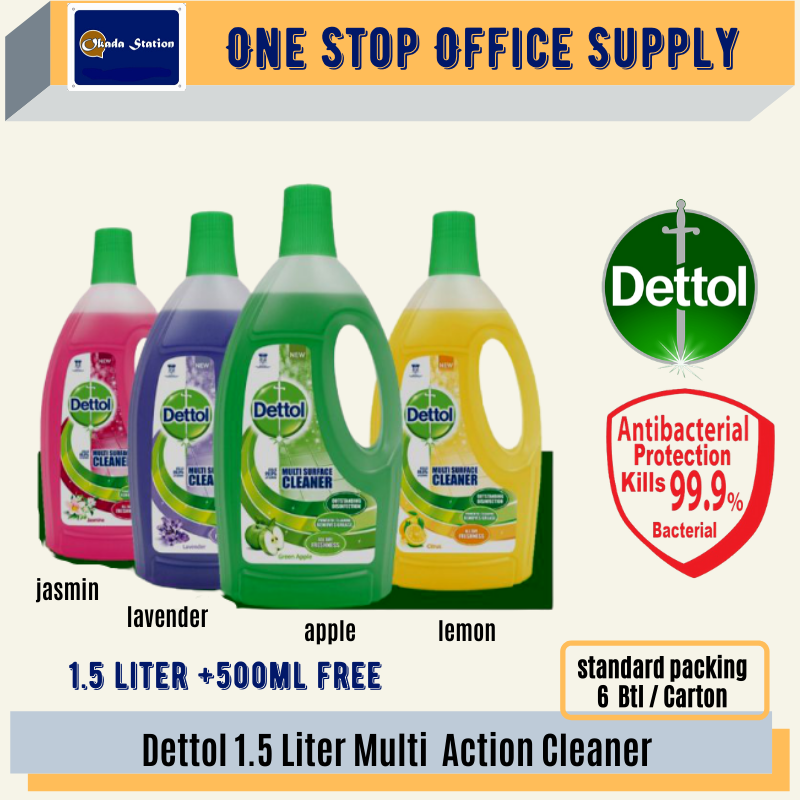 Dettol Antiseptic Germicide Multi Action Cleaner Liquid - 1.5 Liter / Dettol Antiseptik Racun Kuman - 1500ml # Dettol Disinfectant # Kills 99.9% Germs # Pembasmian Kuman Bakteria