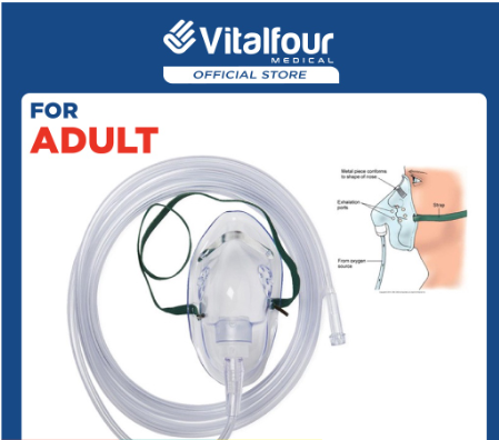 VITALFOUR SIMPLE OXYGEN MASK FOR ADULT