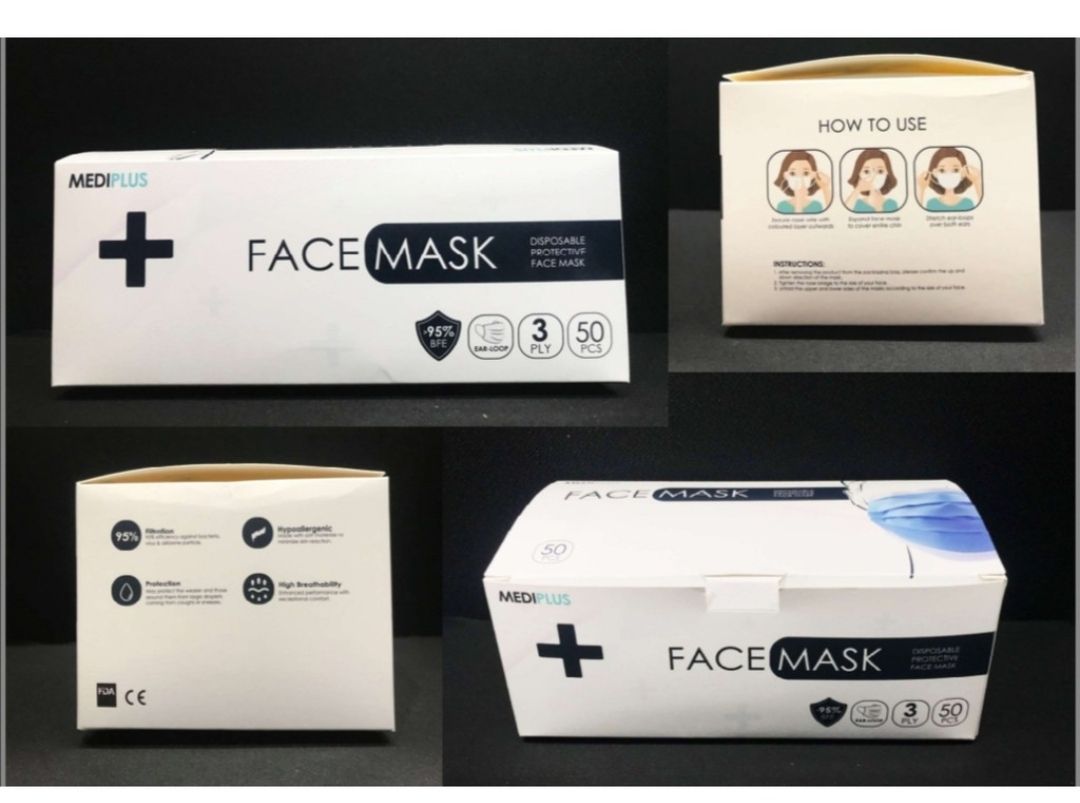 Mediplus FACE MASK 3PLY MEDIPLUS Disposable protective mask (sky blue)