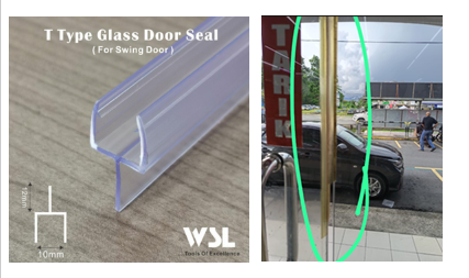 Glass door rubber strip