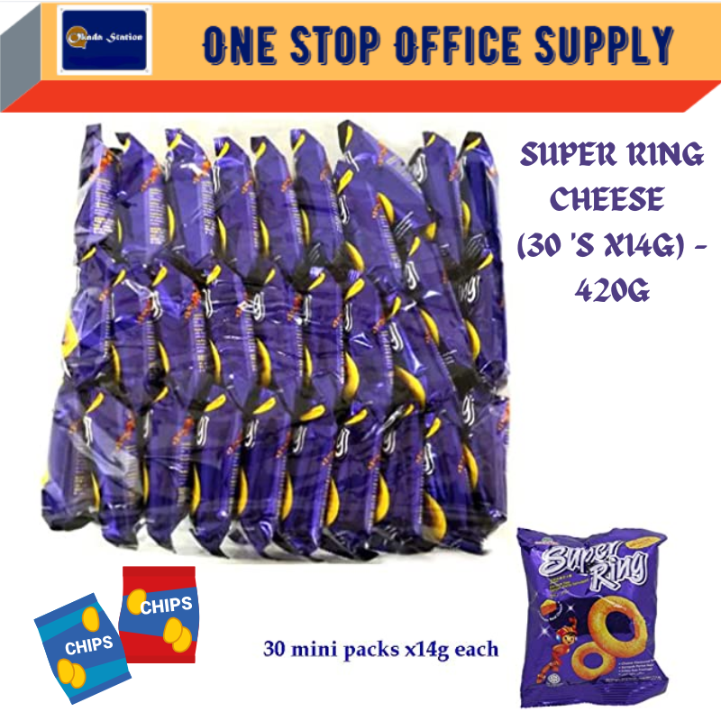 SUPER RING CHEESE 30 'S X14G / SUPER RING / SNACKS - 420G