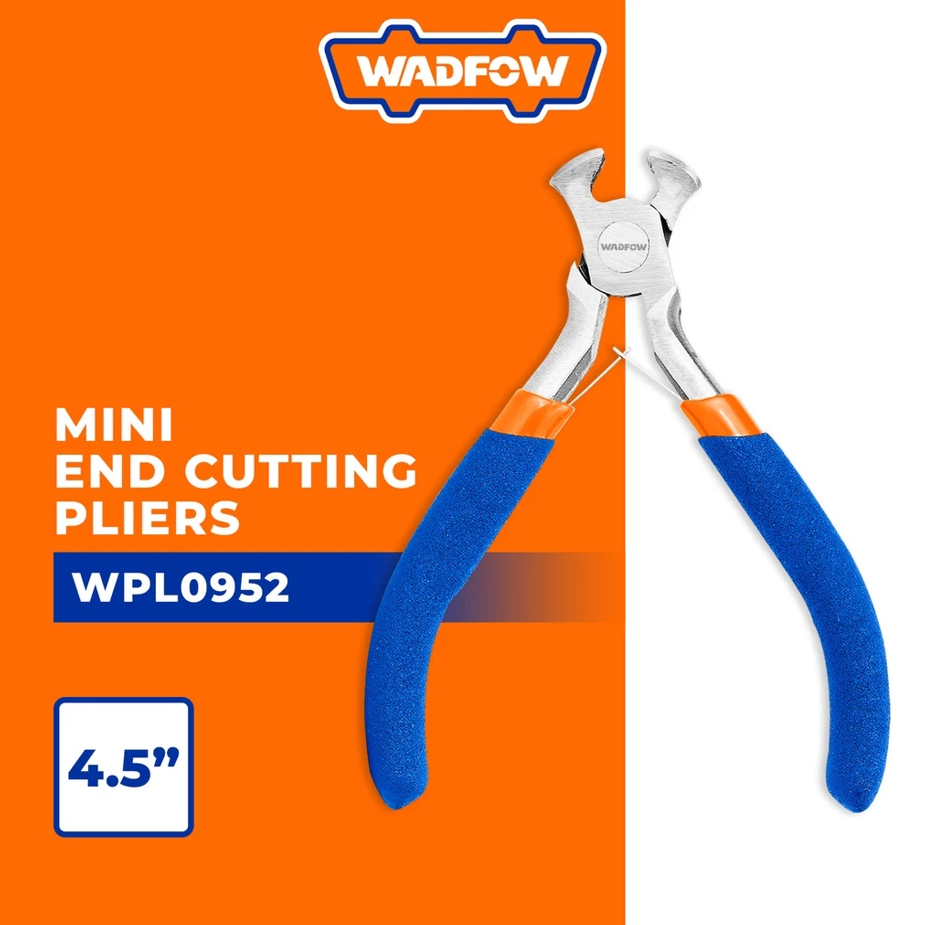 WADFOW MINI END CUTTING PLIERS WITH PLASTIC HANDLE POLISHED (4.5" X 115MM) (WPL0952)